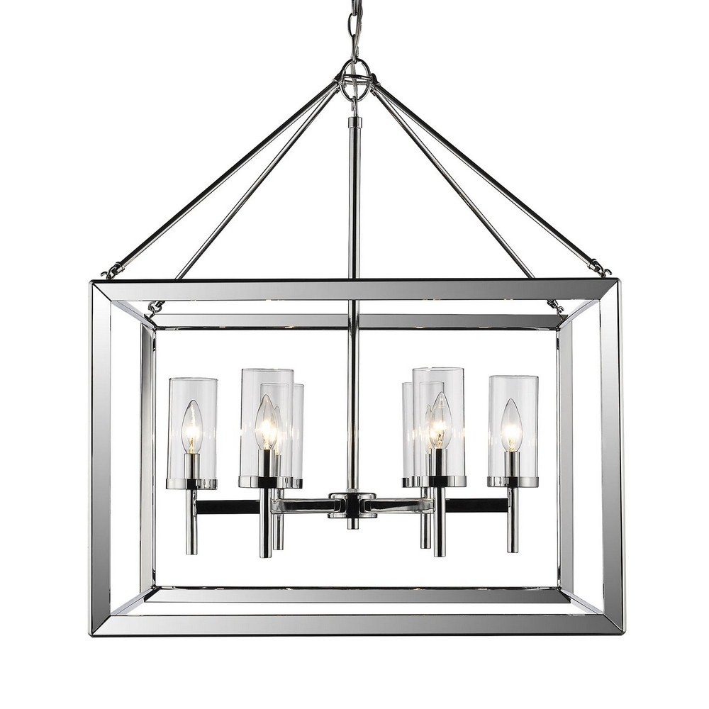 Golden Lighting-2074-6 CH-CLR-Smyth - Chandelier 6 Light Steel in Contemporary style - 30.75 Inches high by 26.63 Inches wide   Smyth - Chandelier 6 Light Steel in Contemporary style - 30.75 Inches hi